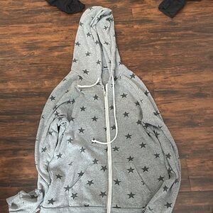 Alternative Gray Star Pattern Hoodie